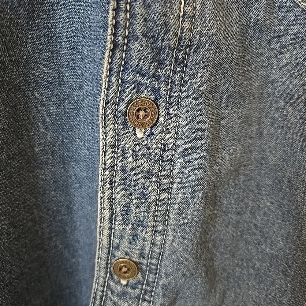 Levi's Strauss Denim Fleece-lined Shacket Jacket Men's Size L Button Up Trucker‎